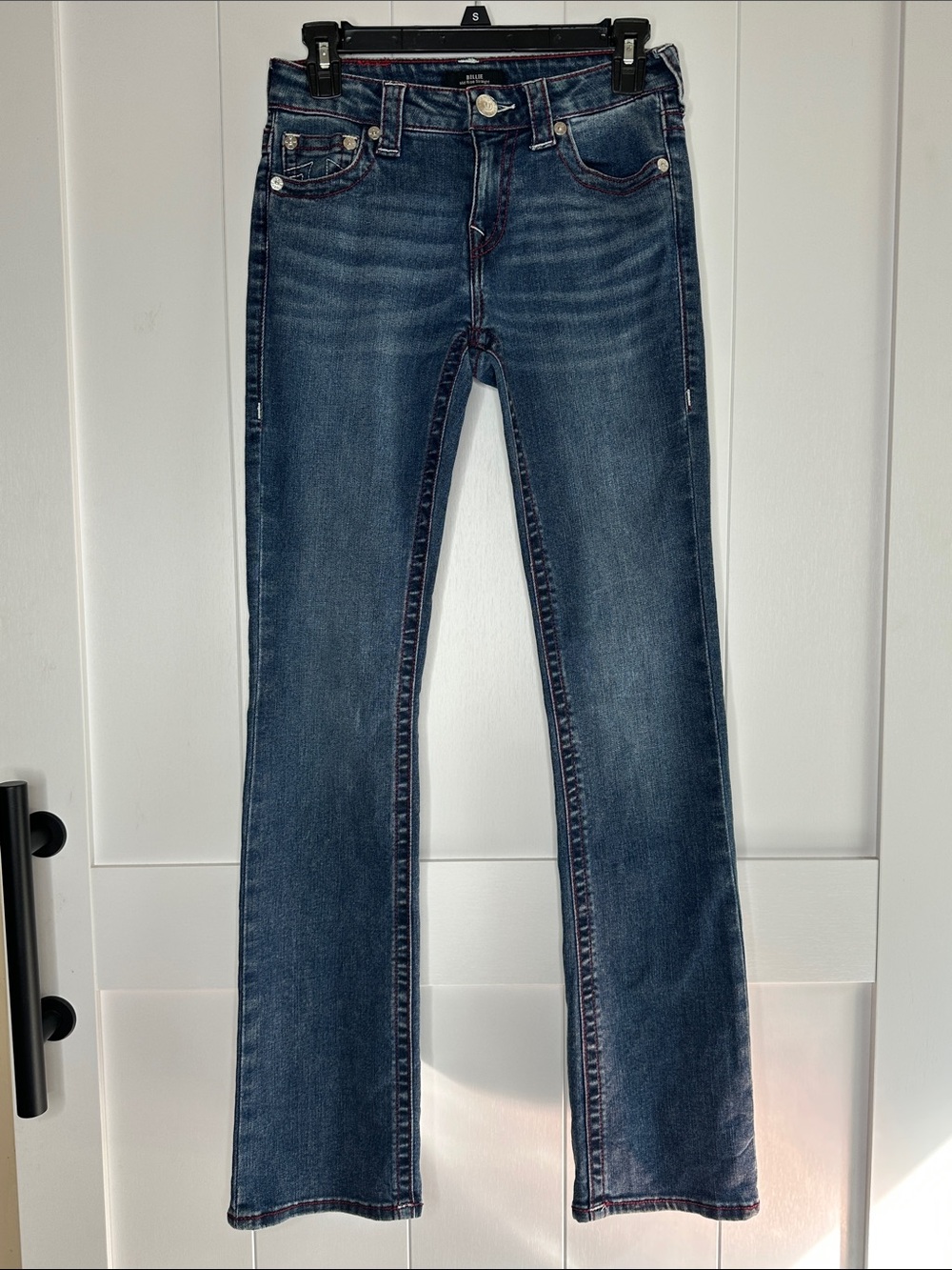 True Religion Billie Mid Rise Straight Dark Blue Jeans Size 25